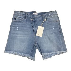 Kancan Riley Asymetrical crisscross shorts raw hem sz 29‎ NWT